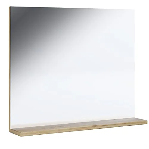 VCM Badspiegel Rahmenlos | Moderner Hängespiegel mit Ablage - Dekorative Wandspiegel - Moderner Badspiegel aus ESG-Sicherheitsglas mit praktischer Ablage, Maße ca. H. 60 x B. 50 x T. 2 cm, ideal für stilvolle Badezimmer.