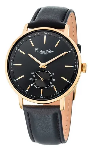 Eichmüller Quarzuhr Herren 3038-04, Elegante Slim-Gehäuse 41 mm mit schwarzem Zifferblatt - Elegante Herrenarmbanduhr von Eichmüller mit 41 mm Slim-Gehäuse, zuverlässigem Quarzwerk und stilvollem schwarzen Lederarmband. Ideal für Business und Freizeit.