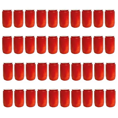 40er Set Premium Kompositions Grablicht T3 Rot Grabkerzen Öllichter Friedhofskerzen Grablaterne Kerzen Dauerbrenner