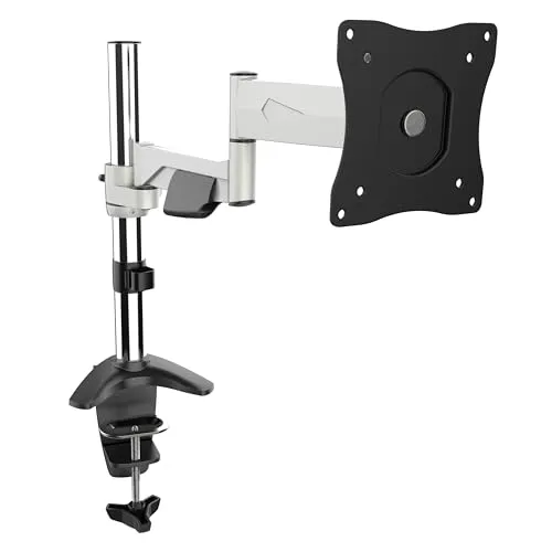 RICOO Monitor-Halterung TS5211 - Flexibler Tischhalter für Bildschirme bis 32 Zoll - Monitor-Halterungen mit VESA-Norm 75x75 und 100x100, schwenkbar und höhenverstellbar für optimale Sicht. Ideal für platzsparende Montage und ergonomisches Arbeiten.