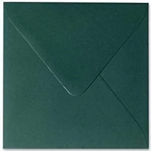 Briefumschläge24Plus Briefumschlag 25 St. 15,5 x 15,5 cm Briefumschläge Quadratisch Tannen Grün, 15,5 x 15,5 mm Briefumschläge Recyceltes Material