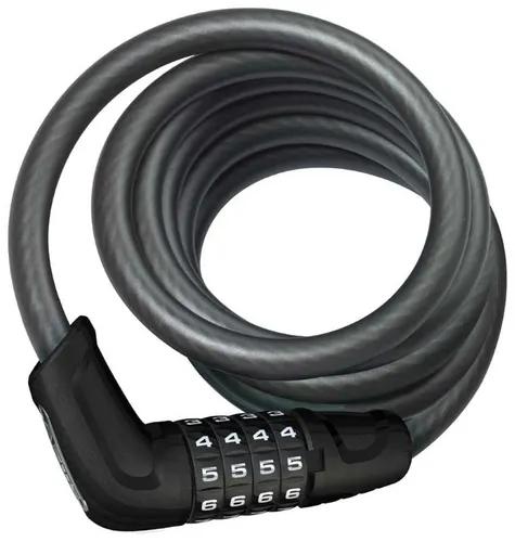 ABUS Kabelschloss Tresor 6512C/180 - Flexibles Zahlenschloss für Fahrräder - Fahrradschlösser mit 12 mm starkem Spiralkabel und 180 cm Länge. Ideal für sichere Befestigung und einfaches Öffnen mit 4-stelliger Kombination. ABUS Sicherheitslevel 4 für guten Schutz.