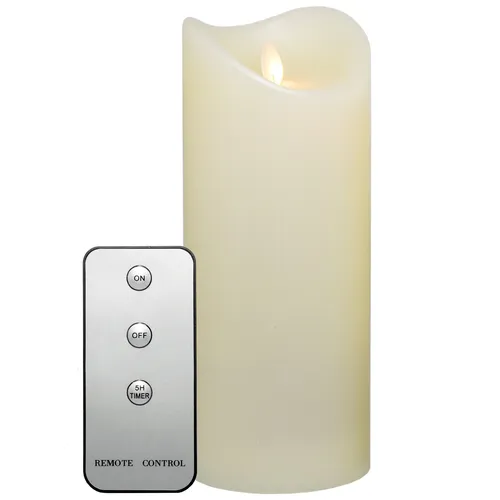 23cm LED Kerze mit Timer und Fernbedienung in beige von Tronje