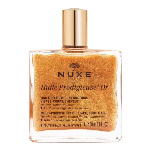 NUXE Huile Prodigieuse Or 50 ml - Multifunktions-Trockenöl - Körperöl, nährt Gesicht, Körper und Haar mit 7 wertvollen Pflanzenölen. Verleiht einen natürlichen Glow und zieht schnell ein für ein verwöhnendes Pflegeerlebnis.