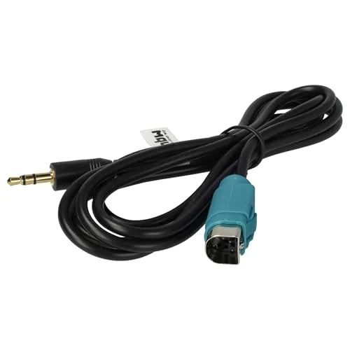 vhbw AUX Audio Adapter Kabel KFZ Radio (120 cm) kompatibel mit Alpine IVA-W200Ri, IVA-D106R, IVA-W502/W505R Auto, Autoradio