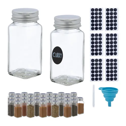 Gewürzgläser Set 36 Stück in weiß von Relaxdays