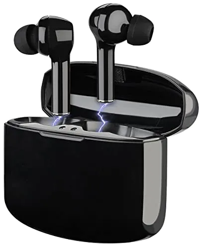 auvisio in Ear Kopfhörer: In-Ear-Stereo-Headset mit Bluetooth 5, Ladebox, 18 Std. Spielzeit (Ohrhörer kabellos, in Kopfhörer, Bluetooth, Smartphone Ladestation)