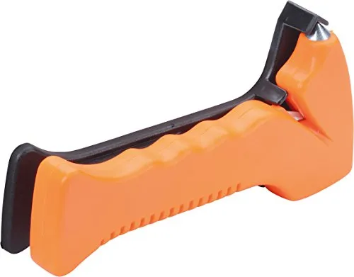 hr-imotion Sicherheitshammer mit gehärteter Stahlspitze und Gurtschneider [Made in Germany | Schraub- oder Klebemontage (inklusive Material)] - 12410101