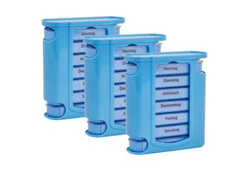Wellgro Pillendose 3x Tablettenbox für 7 Tage je 4 Fächer pro Tag