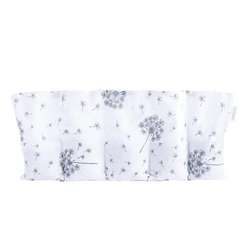 LOOLAY Kirschkernkissen Mikrowelle 50x20 cm – Wärmekissen Bio Baumwolle – Kirschkern Kissen mit 5 Kammern – Ideal bei Muskelverspannungen und Menstruationsbeschwerden (pustelblume weiß)