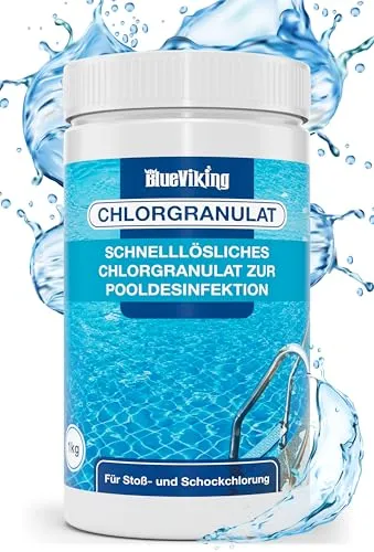 Chlor Pool Granulat 1kg zur Schockchlorung von BlueViking