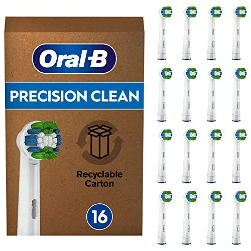Oral-B Aufsteckbürsten Precision Clean 16er FFU CleanMaximizer - Ersatzzahnbürsten & Ersatzdüsen: 16 Präzisionsbürsten mit CleanMaximizer-Technologie für eine optimale Reinigung und gesünderes Zahnfleisch.