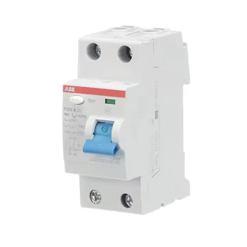 ABB F200 RCCB 2-polig 16A 10mA Typ A - Fehlerstrom-Schutzschalter für sichere Elektroinstallation, 2-polig, 16A, ideal für den Schutz gegen elektrischen Schlag.