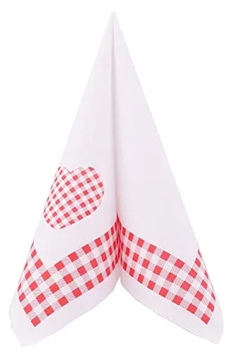 APARTina Tissue Serviette 100 Stück, Servietten rot weiß kariert 33x33 cm 1/4-Falz Tissue - Landhaus Design, bayrische Deko, Hüttengaudi, Tisch Deko 3-lagige Papierservietten (Rot)