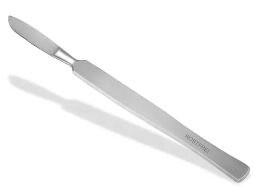 Profi Hornhautschaber Stumpfes Skalpell Creme-Schaber aus rostfreiem Edelstahl Hornhautentferner Pediküre Schaber zur sanften Entfernung der Hornhaut für die Fußpflege 15,5 cm (Modell 2)