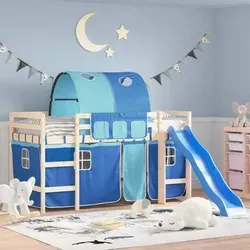 vidaXL Vorhänge für Hochbett, Spielbett Set in blau von vidaXL