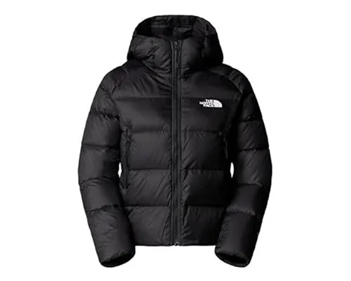 The North Face Womens Hyalite Down Hoodie - tnf black (JK3) XXL - Funktionsjacke mit 600er Fillpower aus 100% recycelten Daunen, ideal für Wanderungen und stylisch für die Stadt, bietet hervorragende Wärmeisolierung und Komfort.
