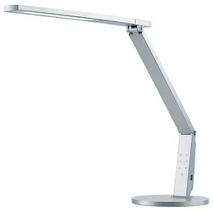 Hansa LED Vario Plus Schreibtischlampe silber 10,5 W - Moderne Schreibtischlampe mit integriertem LED-Leuchtmittel und magnetischem Mobilgeräte-Halter, ideal für flexibles Arbeiten. Energieeffizient und langlebig mit 40.000 Stunden Lebensdauer.