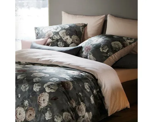 fleuresse Mako-Satin Bettwäsche 155x220 cm in grau von fleuresse