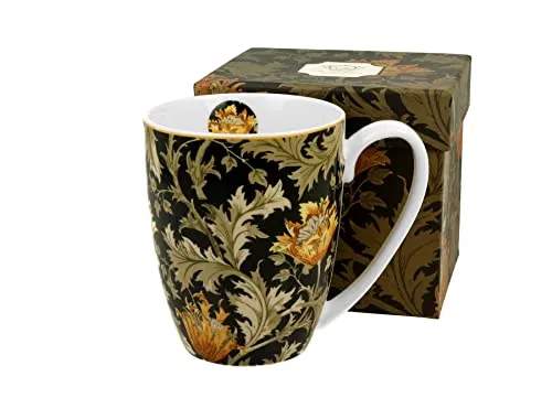DUO ART GALLERY klassischer Becher 360 ml CHRYSANTHEMUM New Bone China Porzellan