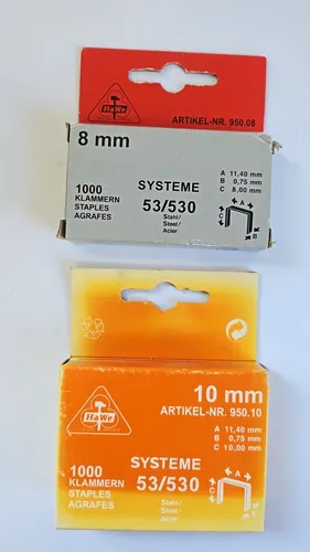 HaWe Flachdrahtklammern Tackerklammern Länge: 8 mm 10mm klammern