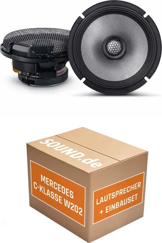 Alpine R2-S65 Lautsprecher Einbaupaket für Mercedes C-Klasse W 202 - Komplettset für den Lautsprecher-Einbau in Mercedes C-Klasse W 202 (1993-2001) mit 100W MAX. Genießen Sie dynamischen Klang und einfache Installation dank Adapterringen und -steckern.
