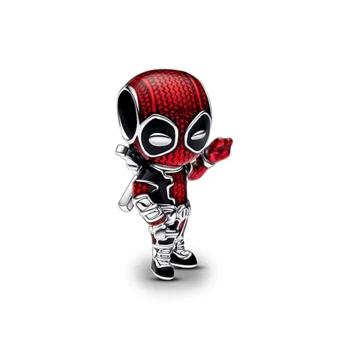 PANDORA Moments Marvel Deadpool Charm aus Sterling Silber in rot von Pandora