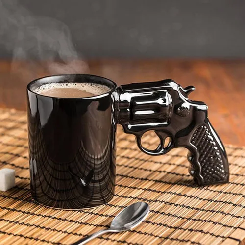 Gadget Master Revolver-Tasse XL, Keramik, Kaffeetasse, 500 ml
