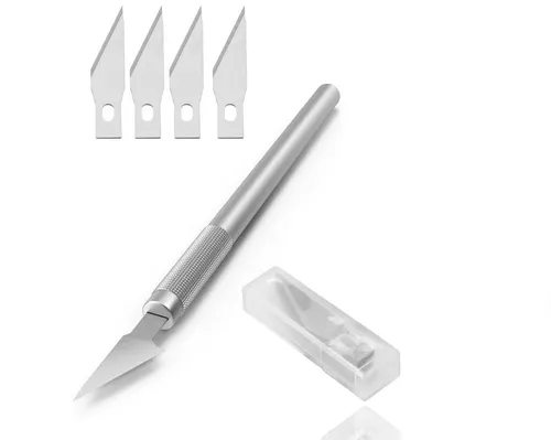 Bastelfreund® Messerklinge 1x Scalpel Knife Skalpell inkl. 10x Ersatzklingen Bastelmesser (Set, 1-St., 1x Skalpell inkl. 10 Ersatzklingen), mit Aufbewahrungsbox