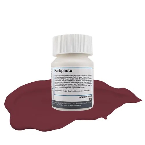 100g Farbpaste weinrot Farbpigment Harz Einfärben Farbe Gießharz Konzentrat