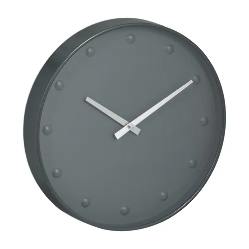 Wanduhr Wohnzimmeruhr Küchenuhr Uhr Bürouhr Zimmeruhr Analoguhr modern grau 30cm