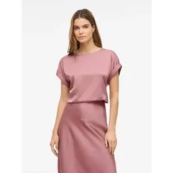 Vila Kurzarmshirt VIELLETTE S/S SATIN TOP - NOOS - Elegantes Kurzarmshirt aus hochwertigem Satinstoff, perfekt für vielseitige Outfits. Der Rundhalsausschnitt und der normale Schnitt setzen deinen Look gekonnt in Szene. Ideal für Freizeit und Abendveranstaltungen.