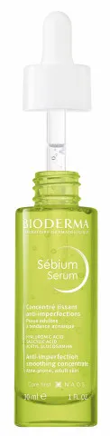 Bioderma Sebium Serum - Medizinische Körperpflege, bekämpft Unreinheiten und erste Zeichen der Hautalterung mit Hyaluronsäure und Salicylsäure für klarere, glattere Haut.