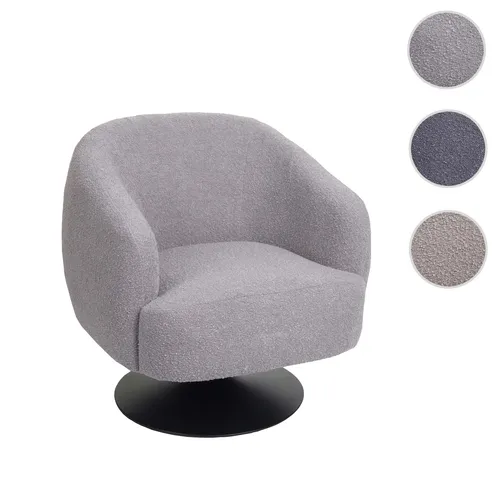 Lounge-Sessel HWC-J76, drehbarer Cocktailsessel im modernen Bouclé-Stil - Moderner Lounge-Sessel mit drehbarer Funktion und extra breiter Sitzfläche, ideal für Wohnzimmer. Wählbare Farben und stilvolles Design machen ihn zum Blickfang.
