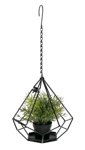 DanDiBo Blumenampel Innen Metall 64 cm - Dekorativer Hängepflanzenhalter im Industrial Look, ideal für Kräuter und Sukkulenten. Wetterfest und stabil, mit praktischem Scharnier für einfaches Bepflanzen. Perfekt für drinnen und draußen.