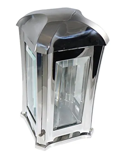 Kunst-Art-Köhl Edelstahllaterne EMSL06 Oberfläche glänzend montiert auf einem Granitsockel (ohne Sockel, glänzend)