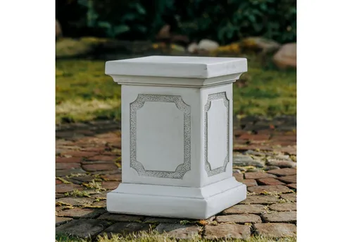 Gartenfigur Sockel Podest – Steinsockel H. 49 cm - Figuren – Frostsicherer Steinsockel mit repräsentativem Design, ideal für Statuen und große Pflanztöpfe