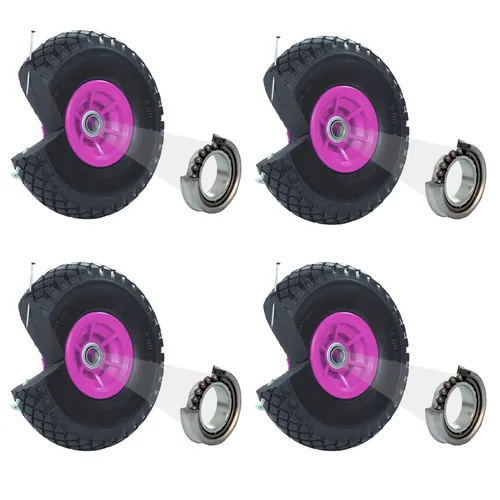 TRUTZHOLM Sackkarrenrad 260x85 mm, 4er Set - Bollerwagen-Räder aus pannensicherem Polyurethan, wartungsfrei mit 100 kg Tragkraft pro Rad – ideal für Werkstatt und Garten.