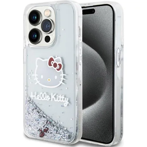 MOBO Hello Kitty HKHCP14XLIKHET Hülle für iPhone 14 Pro Max - Standard Handyhülle mit Liquid Glitter und Kitty Head Design, schützt Ihr iPhone stilvoll und sorgt für einen funkelnden Look.