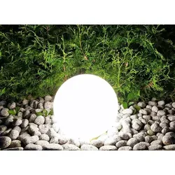 Gartenkugel *SNOW* 200mm mit LED Leuchtmittel - Gartenleuchte *SNOW* für stimmungsvolle Beleuchtung im Garten, inkl. 4 Watt LED Leuchtmittel. Wetterfest und energieeffizient mit IP65 Schutzklasse.