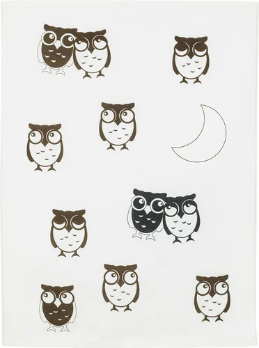 Geschirrtuch Küchentuch Eulen, Halbleinen, Fa. Kracht