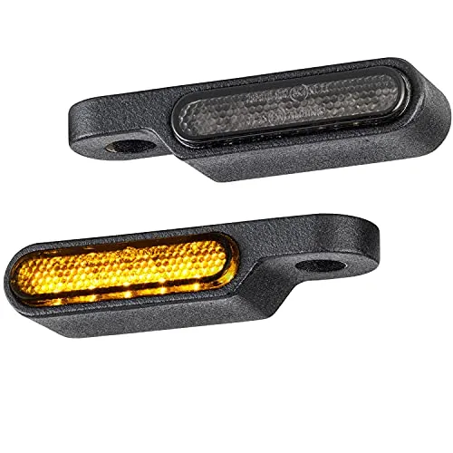 ToXx Motorrad LED Mini Blinker Custom Short für Lenker Armatur Gabel Schwinge e-geprüft universal für 12V (Custom One, 1 Paar)