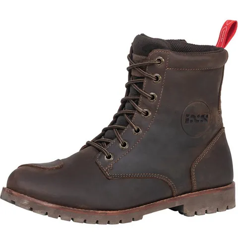 iXS Oiled Leather Motorradschuhe 38 - Braun - Motorradstiefel aus vollnarbigem Rindsleder mit Komfort-Fussbett und verstärkter Fersenkappe für optimalen Schutz und Tragekomfort.