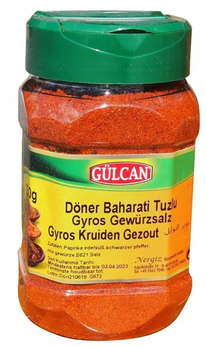 Gülcan Döner Gyros Gewürzsalz 250g – Dürüm Geschmack für köstliche Gerichte - Verleihen Sie Ihren Speisen mit diesem aromatischen Gewürzsalz den unverwechselbaren Dürüm-Geschmack. Ideal für die Zubereitung von Döner und anderen Gerichten.