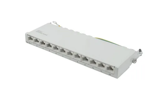 Good Connections Patchpanel 12-Port Cat. 6A - Netzwerk-Switches - 10-GIGABIT-fähig, geschirmt und werkzeugloses Öffnen für einfache Installation.