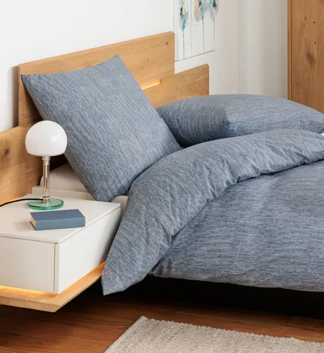 Janine Bettwäsche Soft-Cotton 71000, Linon, blau in blau von Janine