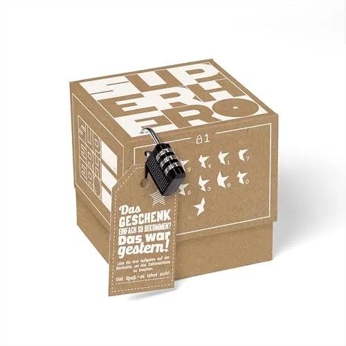 SURPRISA Geschenkbox, Rätselbox Superhero – für Fans von Superhelden, perfekte Verpackung für Geschenke und Gutscheine