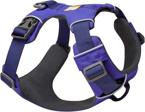 RUFFWEAR Front Range Hundegeschirr - Reflektierend, Gepolstert, Huckleberry Blue, Größe XXS - Robustes und leichtes Hundegeschirr für Outdoor-Abenteuer. Mit reflektierenden Elementen und gepolsterten Streifen für hohen Komfort. Ideal für kleine Hunde (33–43 cm) und für kontrollierte Spaziergänge.