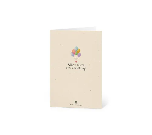 Die Stadtgärtner Geburtstagskarte Wachsende Geburtstagskarte mit Saatgut, Alles Gute zum Geburtstag!, Zum Einpflanzen, mit Wildblumensamen, innen unbedruckt