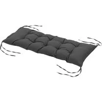 Outsunny Sitzkissen 100x40 cm - Dunkelgrau - Auflagen für Gartenmöbel mit 10 cm dickem Polster für höchsten Sitzkomfort. Mit Bindebändern sicher befestigt, ideal für Haus und Garten.